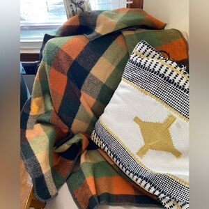 Vintage Plaid Throw Blanket in Autumn Colors Wool